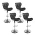 4x PU Leather Patterned Bar Stools  High Chair Stool Black and Chrome